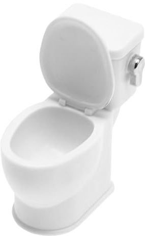 Puppen-Toilettensitz-Spielzeug, Puppenhaus-Toilette, Miniatur-Möbel-Spielzeug-Toilette, verbessert den Realismus, Miniatur-Toilettenspülgeräusch, lustige Puppenhaus-Dekoration