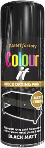 DIOXSTAR Matt Black Aerosol Spray Paint, DIY Enthusiasts, Quick-Drying Formula, Perfect For Use On Wood, Metal, Plastic, Indoor And Outdoor Use, 250ml, (1 Pcs)