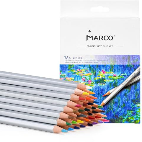 MARCO Buntstifte für Kinder – 36 Farben, dicke Ölkreideminen, Sechskantformat, ideal für Illustrationen und Graffiti, Anfänger und Malerliebhaber 7100Serie