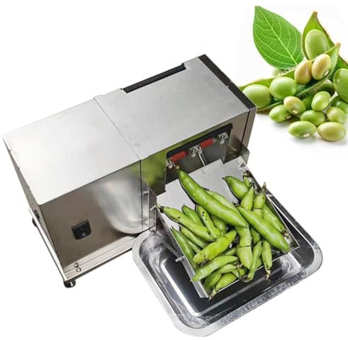 MiBoce Peladora De Guisantes De Acero Inoxidable, Máquina Peladora De Guisantes Eléctrica, con Bandeja, Puerto De Alimentación De Posición De Doble Cuchillo, para Edamame, Guisantes, Habas