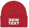 NIMAMA Unisex Erwachsenen Mütze Beanie Bedrucken Lassen - Mit Wunschtext personalisiert - Individuell als Geschenk für Herren und Damen selbst gestalten - Rot