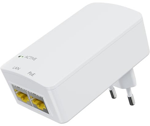 PROCET Gigabit PoE Injektor 36V-48V 15,4W IEEE802.3af Standard Konformität aktiver Steckdose PoE Ethernet Adapter für eero PoE 6, UniFi U6 Pro, IP-Kamera G5 Bullet, Reolink RLC-810A/820A, Wireless AP
