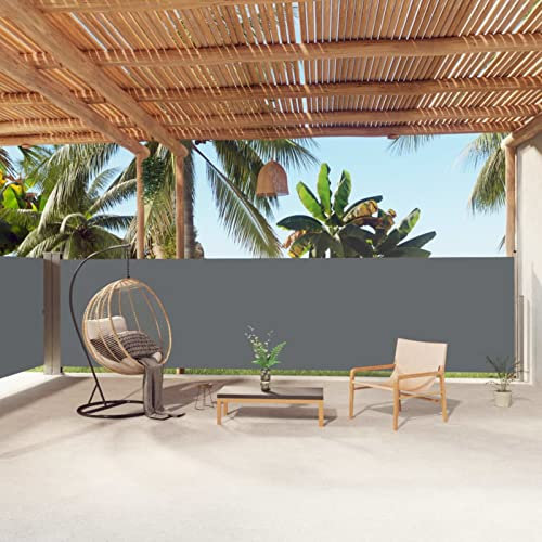 ShGaxin Seitenmarkise, einziehbar, Anthrazit, 160 x 1000 cm, Markisen für den Außenbereich, Terrasse, Markisen für Balkon, Markisen, Terrasse, 318032