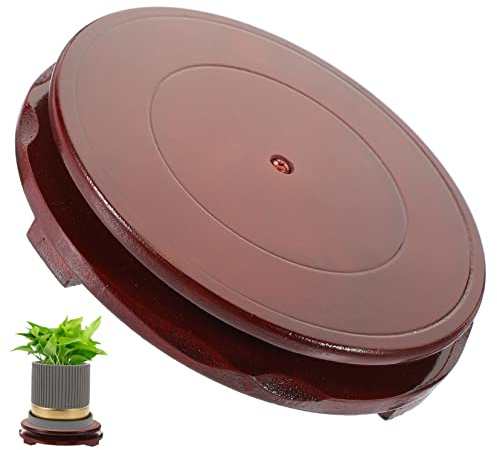 GANAZONO bandeja giratoria de madera base de madera redonda home decor estante para plantas soporte planta soportes plantas de interior expositor de soporte de para exhibir