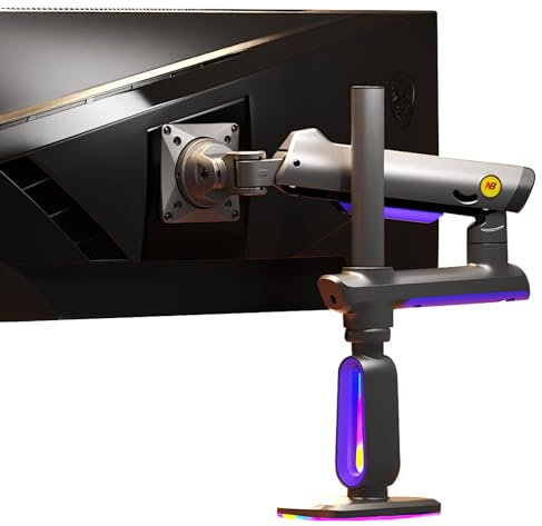 NB Ergonomic Braccio per Schermo Piatti Ultrawide Curvi da 32 a 60 pollici, Supporto per Monitor Resistente, Monitore Braccio Carico fino a 20 kg, VESA 75x75 100x100 mm