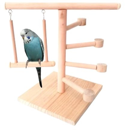 Fågellekplats, fågelbarch stativ, säker cockatiel leksak korting – lekplats – multifunktionell abborre, naturfågelleksak för nybörjare, hemmaanvändare, affärsanvändare