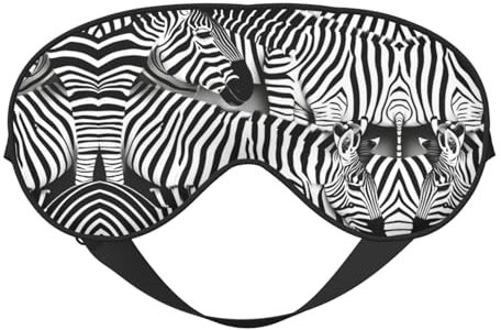 Zebra Augenmaske zum Schlafen, Schlafmaske blockiert Licht perfekt für Frauen und Männer, weiche und bequeme Augenbinde für Reisen