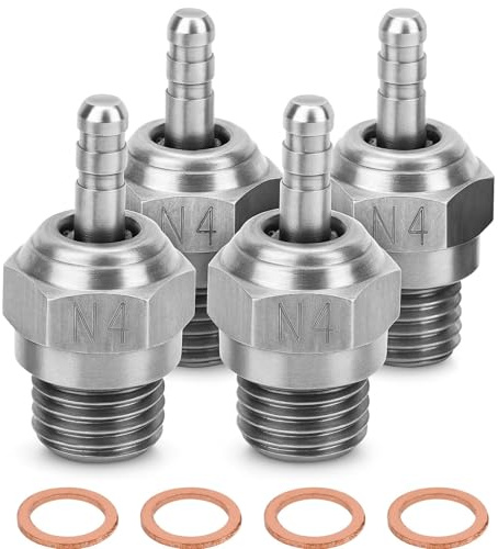 ZAWELIYO Glühkerzen RC, N3, N4 Zündkerze mit Stahlmaterial, rc glühkerzen, Ausgezeichnete Startleistung, für HSP -Methanol -Motor, Geeignet für RC Auto