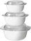 Reldor 3 Pcs Glass Casserole Dishes with Lids, Freezer, Microwave & Dishwasher Safe, Casserole Dish Set with Carry Handles, Break Resistant, Serving Dishes (1 + 1.5 + 2.5 Ltr), Plain White