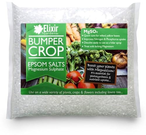 Elixir Gardens Magnesium Sulphate Epsom Salts | Ready To Use Gardening Fertiliser MgSo4 | 400g Bag | 100g - 25kg