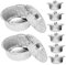 ibasenice Lot De 8 Grands Moules En Aluminium Jetables Avec Couvercles Cocottes En Aluminium Pots Jetables Moules À Gâteaux En Aluminium Argentés