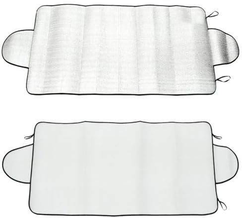Parasol De Voiture, 2 Pièces Pare-Soleil Pliable pour Pare-Brise De Voiture, Protection Solaire UV Et Anti-Chaleur, Protection Anti-UV Hautement Réfléchissante, Argentés, 150 X 70 Cm