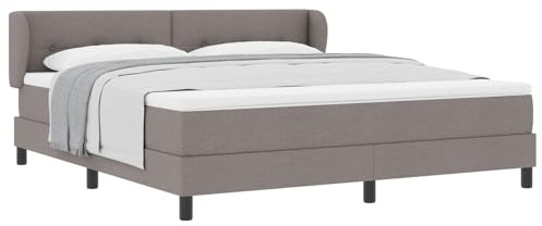 vidaXL Boxspringbett mit Kopfteil Taupe 180 x 200 cm Stoff | Dämpft Stöße und unterstützt den Körperdruck, Atmungsaktiv und langlebig für langanhaltenden Gebrauch,