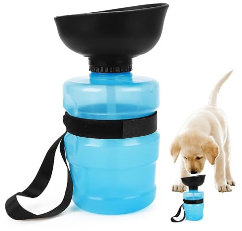 Gourde Chien Promenade, 520ml Gourde pour Chien prévention des fuites d'eau pour l'extérieur, Les Voyages, Abreuvoir Eau Potable Gourde d'eau de Voyage et Transport pour Animal