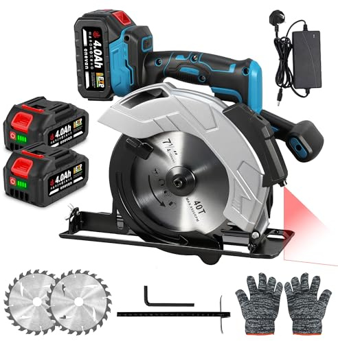 ONEVAN Cordless Circular Saw with Laser, Brushless, 60mm Depth Cutting