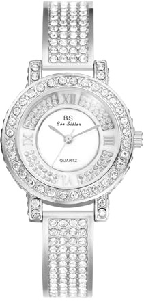 Avaner Uhren Damen Charm Diamantuhr: Damenuhr mit Römische Zahlen Gold Uhr Iced Out Minimalistische Armbanduhr Analog Quarzuhr für Frauen