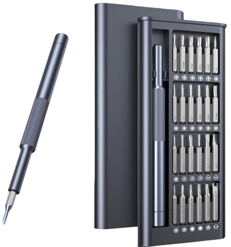 Card Holder 25-IN-1 Precision Small Screwdriver Set, Professional Mini Bit Tool Set for Glasses, Watch, Ring Doorbell, Electronic,Computer,high-strength steel Screw Driver,Magnetic,Gift for Mens