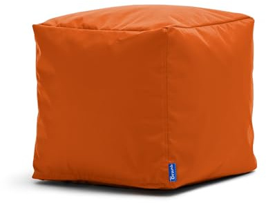 Bruni Sitzwürfel Cubo in Orange – 40x40x40 cm Sitzhocker aus Deutschland, Indoor- & Outdoor-Sitzcube, Fußhocker und Bodenkissen