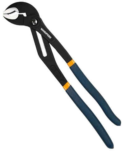 MANUFORE Pince Multiprise 400 mm Grande Taille à Réglage Rapide | Réglage Rapide par Bouton, Antidérapante & Durable,pour Bricolage & Plomberie,poignée ergonomique antidérapante