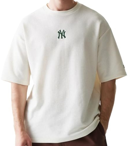 New Era MLB Waffle Oversized T-Shirt New York Yankees Off White