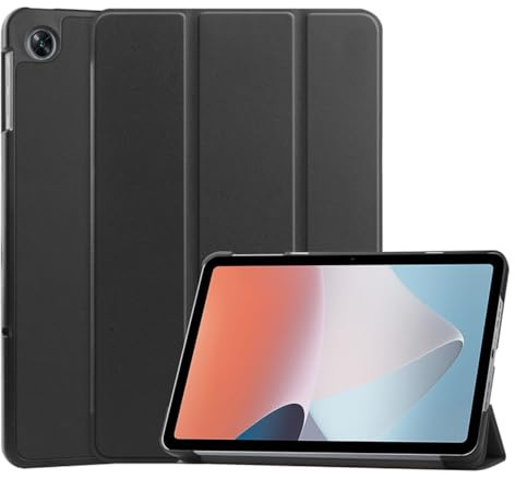 Techsuit für Oppo Pad Air Hülle mit 360 Schutz, Verstellbarem Ständer, Mikrofaser Innenfutter, Schlankem Design, Anti Fingerabdruck, FoldPro Series, PU Leder, Schwarz