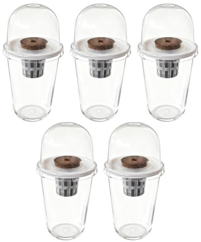 Hellery 3 Stück Hydroponics Grower Pot Kit mit Anzuchtkorb Schwamm Kuppel Und aus Pp-Material für Hydroponikpflanzen für Garten Büro Balkon Küche Lehrzwecke, 5 Bausatz