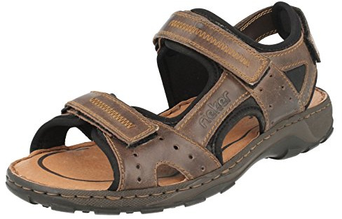 Rieker 26061 Sandals-Men, Herren Sandalen, Braun (nougat/schwarz/nougat/25), 41 EU
