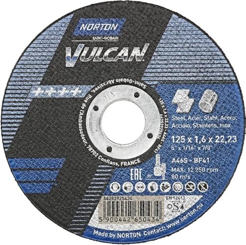 Norton-Schnitt rostfreiem Metall Winkelschleifer Durchmesser 125 1,6 x 22,23