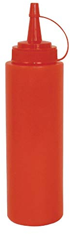Vogue K045 Red Squeeze Sauce Bottle, 8 oz.