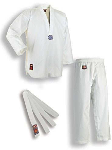 Ju-Sports Taekwondo Anzug Chagi weiß - Dobok für Kinder & Erwachsene inkl. weißem Gürtel, Schicke Ripp-Optik 100% Baumwolle, Grandioses Tragegefühl
