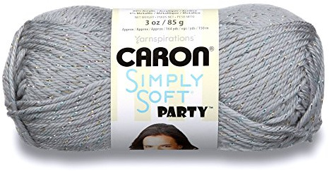 Caron Simply Soft Party Yarn-85g- Silver Sparkle,Multi-Colour,17.78 x 8.89 x 8.89 cm