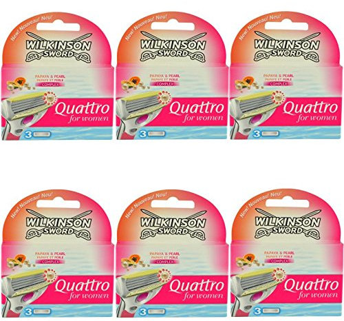 Wilkinson Sword Quattro Titanium for Women Papaya Pearl Rasierklingen Klingen (6)
