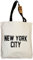 NYC Tote Bag Canvas Distressed New York City Gift Souvenir Black Straps by NYC FACTORY