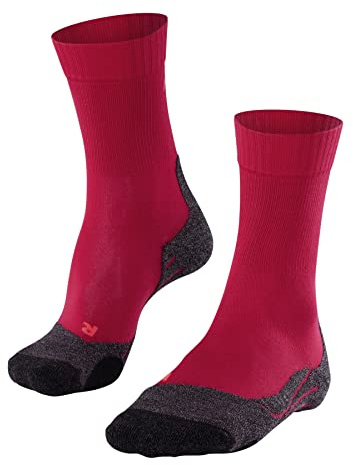 FALKE Women's TK2 Explore Cool Hiking Socks, Mid Calf, Medium Padding, Breathable Quick Dry, Cooling, Lyocell, Red (Rose 8564), 8-9, 1 Pair