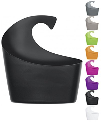 Spirella Duschkorb Sydney mit Haken zum einhängen, kombinierbares Duschregal 30,5 x 27,5 x 10 cm Schwarz