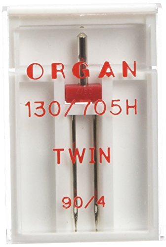 Alfa-Organ Zwillingsnadel für Nähmaschine nº90, Edelstahl