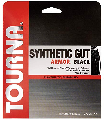 Tourna Synthetic Gut Armor Black Tennis String - 17g