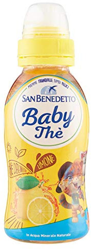 San Benedetto, Baby Thè al Limone, 250 ml Bevanda Rinfrescante per Bambini, Senza Teina, Coloranti e Glutine, Tappo Pull & Push