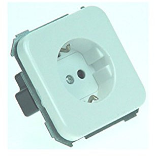 Simon M113755 - Base enchufe 2 polos + toma tierra blanco 31