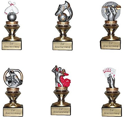 Einzelpokal mit Gravur. 38 Verschiedene Figuren erhältlich (Hockey)
