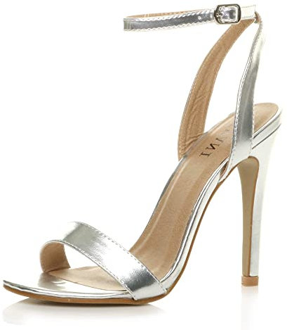 AJVANI high heel ankle strap barely there strappy sandals shoes size 3 36