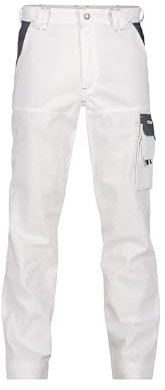 DASSY® Nashville Zweifarbige Arbeitshose - Größe 60 - WEIß/ZEMENTGRAU