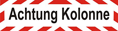 INDIGOS UG - Magnetschild Achtung Kolonne- 45 x 12 cm - Magnetfolie für Auto - LKW - Truck - Baustelle - Firma