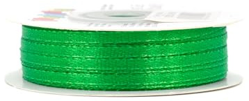 Satinband 3mm x 50m Rolle - FARBAUSWAHL in 3/6/12/18/25/38/50/75/100mm - farbecht & waschbar - Schleifenband für Hochzeit - Geschenkband zum Verpacken Dekorieren Basteln - Grün 580