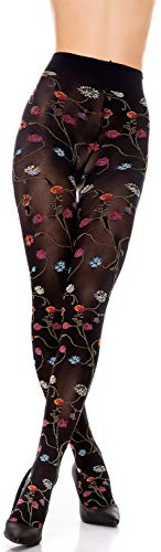 Trasparenze Damen 1 Paar Platino Blumen Knit Opaque Tights