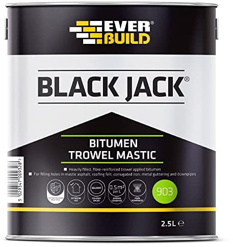 Everbuild Black Jack 903 Bitumen Trowel Mastic – Trowellable Bituminous Compound – Black – 2.5 Litre