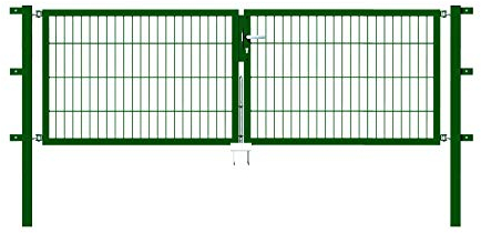 Alberts 648152 Doppeltor Flexo mit Zubehör | verschiedene Breiten und Höhen | grün | Breite 250 cm | Höhe 80 cm