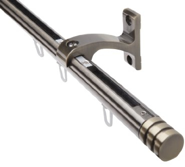 DécoProfi Gardinenstange Innenlauf 1-läufig Set Ø 20 mm Antik-Messing Kurzer Träger I Länge: 320cm Aluminium für Wandmontage I Als Gardinenschiene & Vorhangstange geeignet