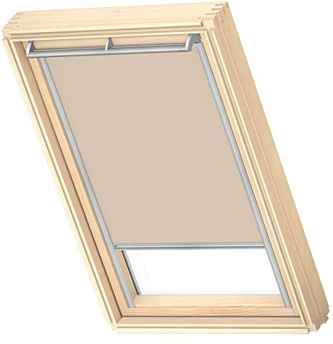 VELUX Verdunkelungsrollo (DKL), Grauer Führungsschiene, PK06, Beige | Standard 100 von OEKO-TEX® zertifiziert. Stufenlose Anpassung
