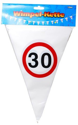 Geburtstag Wimpel Girlande 30 Jahre Verkehrsschild Party Deko Happy Birthday